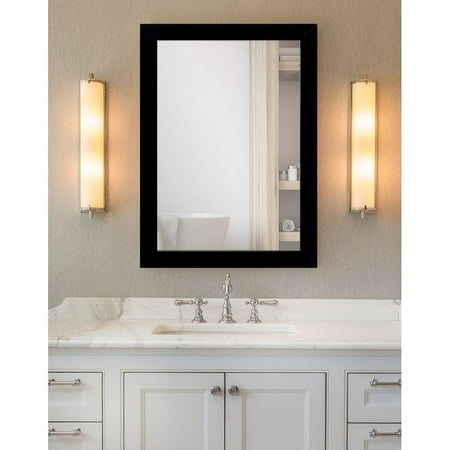 Black Frame Mirror - Framecrafters, Inc. Matte Black Framed Bathroom / Full Length Mirror