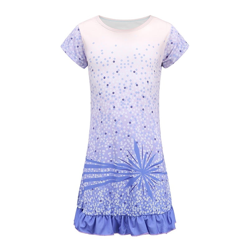 Gyratedream Girls Sleepwear Nightgown Flutter Sleeve Nightdress Pajamas Dress Sleep Shirts Child Sleeping Outfit 3-10 Years 