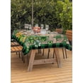 thumbnail image 2 of Outdoor Tablecloth with Umbrella Hole and Zipper, St Patricks Day Rectangle Table Cloth 54x80 Inch Waterproof Tablecloth, Watercolor Dogs Green Shamrock Wood Grain Picnic Table Cover for Patio, 2 of 7