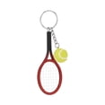 thumbnail image 1 of MKHSQHDG Today's Deals Tennis Keychain Mini Tennis Rackets with Ball Keychain Key Ring, 1 of 9