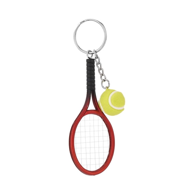 MKHSQHDG Today's Deals Tennis Keychain Mini Tennis Rackets with Ball Keychain Key Ring