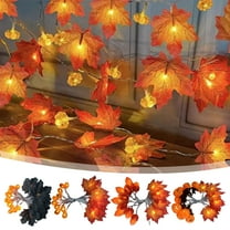 PALIFEUR 10 LED Halloween Lights Battery Operated, 78.74 Inch Pumpkin String Lights with 8 Modes, Orange Lights for Halloween Decorations Indoor, Outdoor, Pumpkin & Maple Leaf Lantern