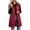 Wine, variant on Caywon Women's Outerwear Vests, Hooded Quilted Longline Sleeveless Padded Zip Front with Pockets, Warm Lightweight Winter Casual Daily Wear for Women