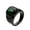 Black Green, variant on PAMTIER Men's Vintage Creative Stainless Steel Flower Pattern Carved Side Square Cut Black Gemstone Signet Biker Ring Wedding Band Black Size 10