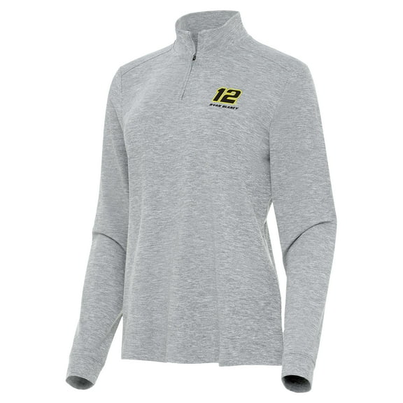 Women's Antigua  Heather Gray Ryan Blaney Mentor Quarter-Zip Jacket