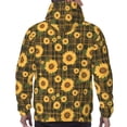 thumbnail image 7 of Rateoe Vintage Plaid Sunflower Pattern Mens Hoodie, Pullover Hooded Sweatshirt, Kangaroo Pocket Hoodie Ideal for Daily Wear, Travel and Home-Large, 7 of 7