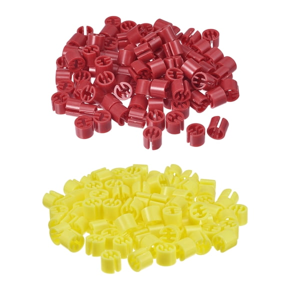 300 piezas de marcadores de perchas, etiquetas en blanco, adecuadas para varillas de 3.5 mm, etiquetas de color para perchas de ropa, rojo + amarillo
