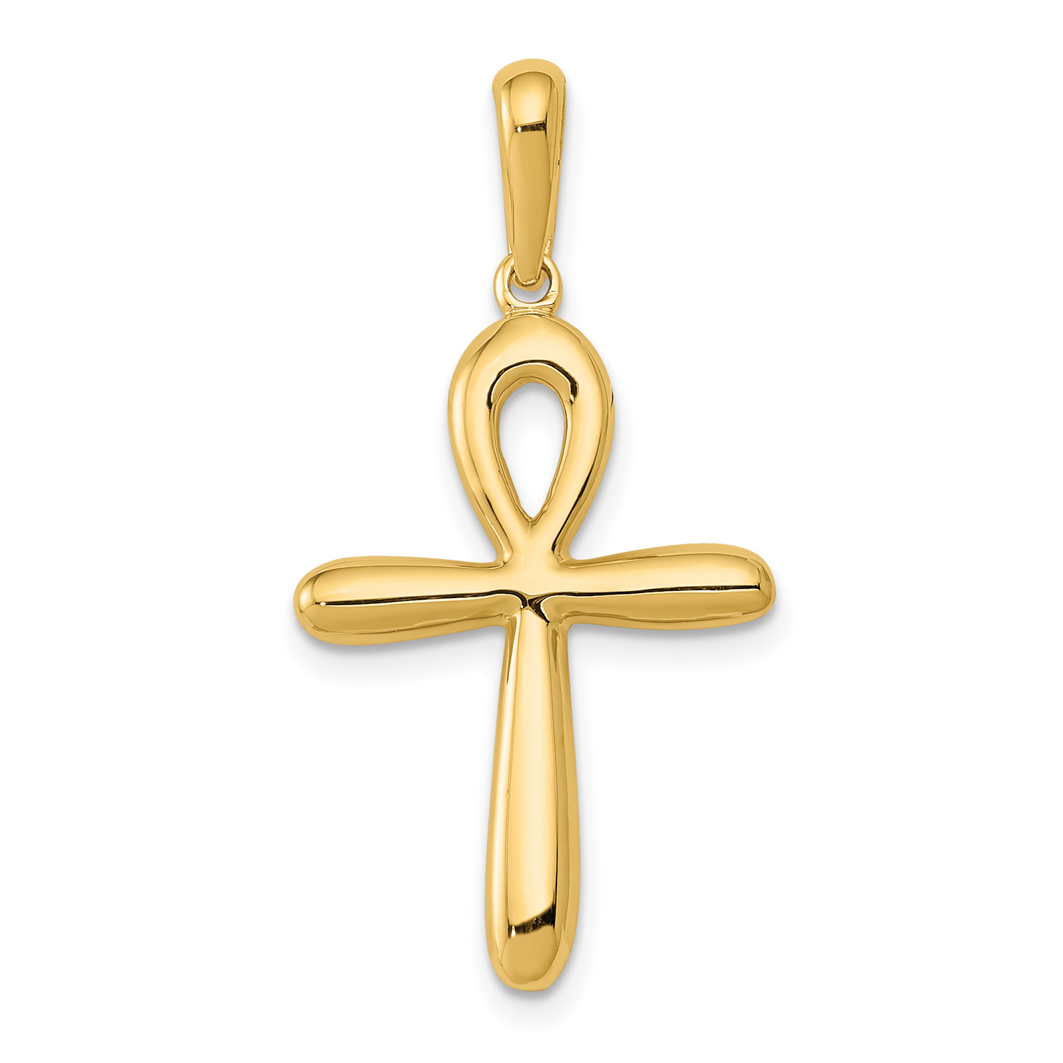 14K Yellow Gold Ankh Cross Pendant (1 