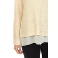 thumbnail image 5 of Simply Couture Women's Solid Keyhole Back Knitted Shimmering Sequin Crewneck Sweater Blouse, 5 of 5