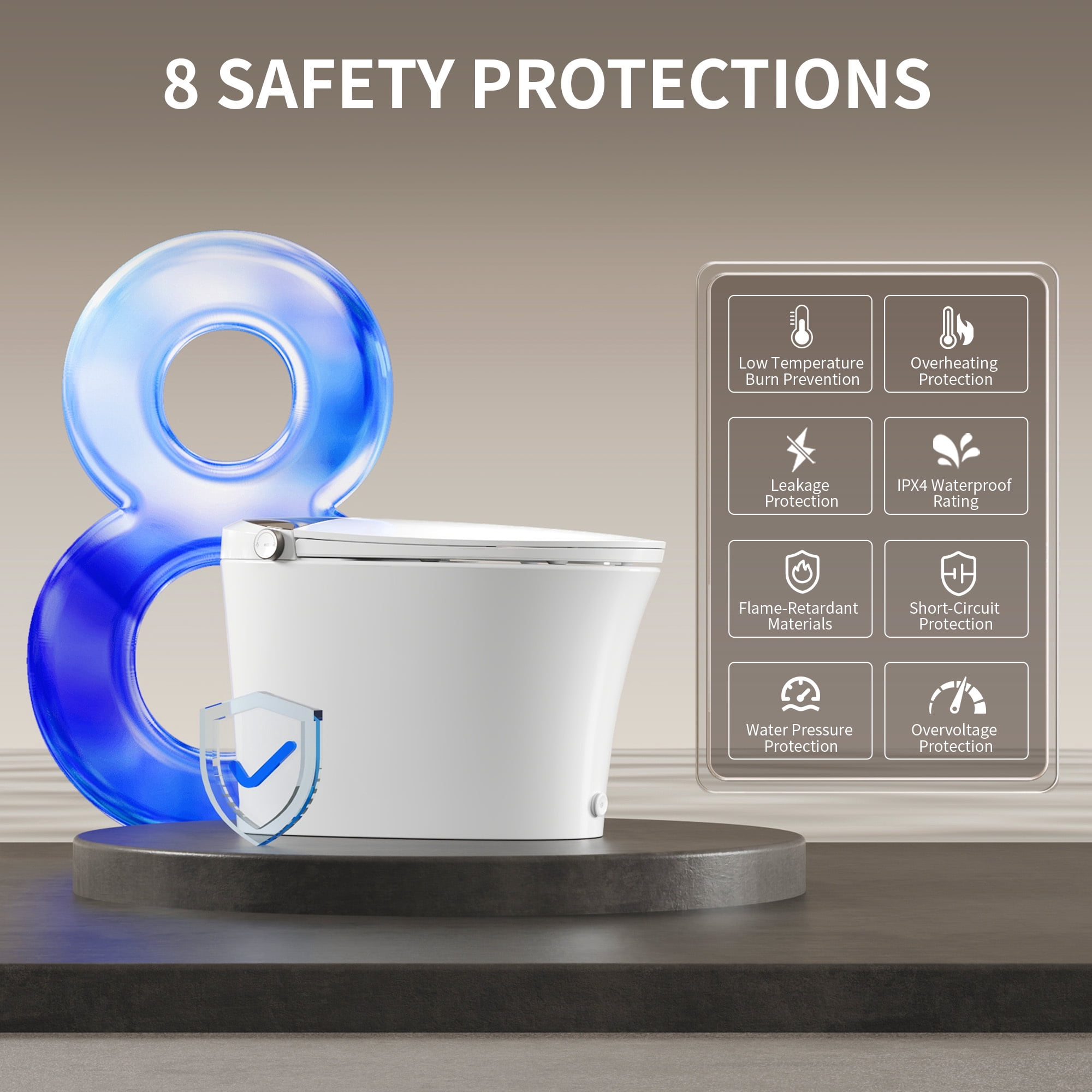 DeerValley DV-1S0457 Smart Bidet Toilet, ADA One Piece Tankless Elongated Toilet with Auto Flush, Heated Seat, Hot & Cold Massage Wash, Warm Air Dryer, Remote Control, 1000g MaP Flush