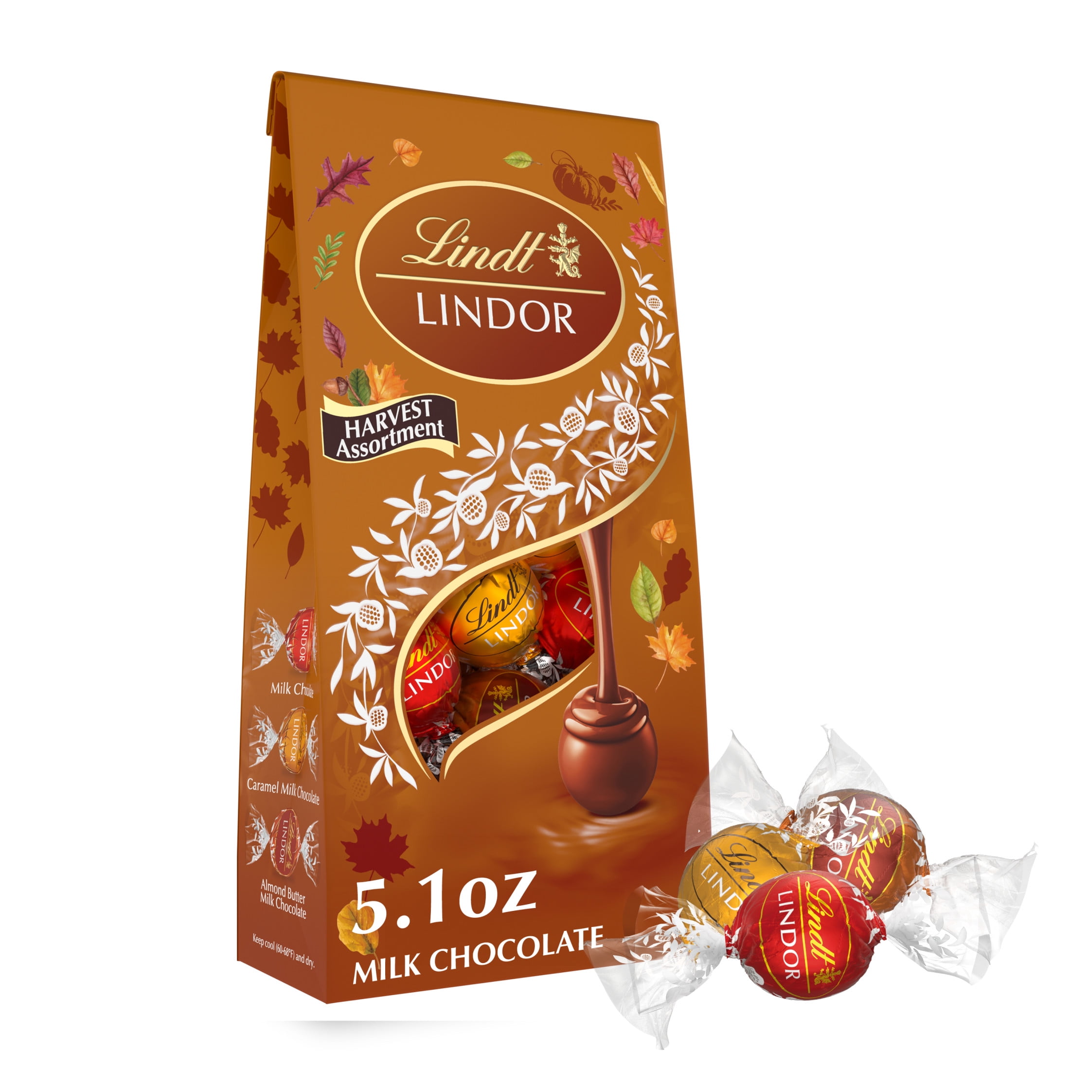 Lindt Lindor Double Chocolate Milk Chocolate Candy Truffles, 8.5