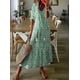 thumbnail image 1 of Generic 2025 Hot Sale Casual and Sweet Loose V-neck Printed Tassel Mid-Sleeve Long Dress Women, 1 of 1