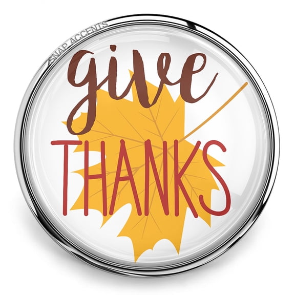 Snap Jewelry Thanksgiving Give Thanks, Multi-color Ginger Charm 18MM Button, For Interchangeable DIY Customizable Accessories