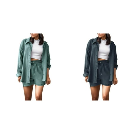 Rinsvye 2 Pcs Set Womens Shorts Tech Swimsuit Women Set Long Sleeve Shirt Maternity Shorts Suit Shorts Two Piece Plus Size Neon Swimsuits for Women Set Basic Shirt Top and Shorts Set