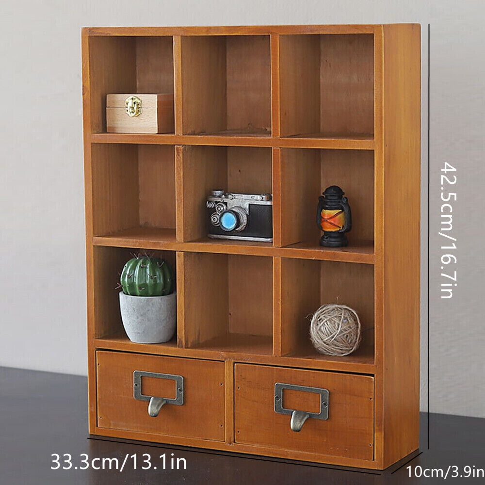 TOOL1SHOoo Simple Storage Organizer 9 Cube Home Office Display Shelves+2 Drawer Sturdy