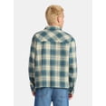 thumbnail image 3 of No Boundaries Collared Cotton Boxy Cropped Fit Flannel Shirt, Men's and Big Men's Sizes XS-5XL, 3 of 5