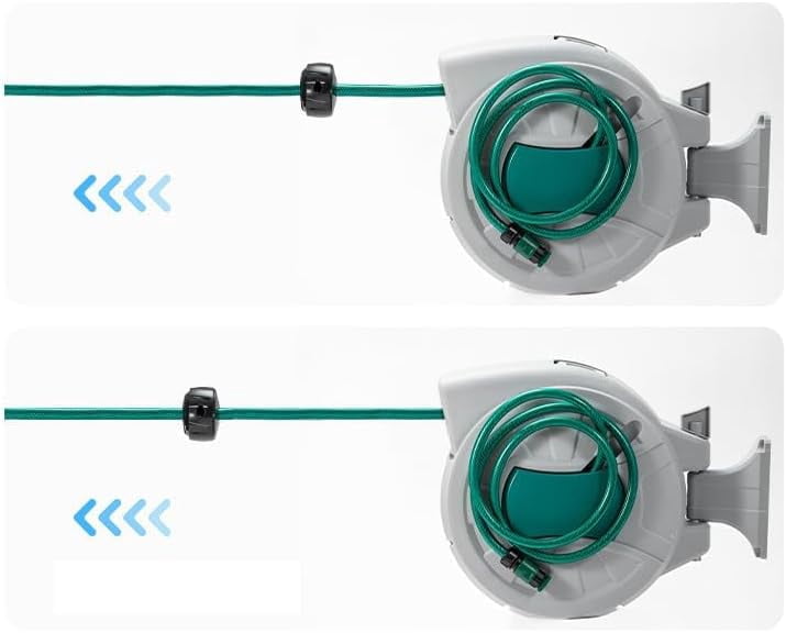 Retractable garden hose reel 1 2 inch 82 ft wall mounted 180 degree swivel auto rewind anti kink pvc hose with 8 pattern nozzle for watering car wash pet bath 25 meters
