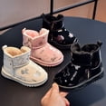 thumbnail image 2 of 2024 New Children's Snow Boots Boys Girls Warm Plus Cashmere Lined Boots Toddler Non-slip Outdoor Shoes Kids Casual Boots (Pink,30(inner 18cm)), 2 of 7