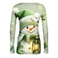 thumbnail image 6 of Christmas Knit Tops for Women Stretch Crew Neck Long Sleeve Ribbed Christmas T Shirts Slim Fit Casual Layer Tops, 6 of 6