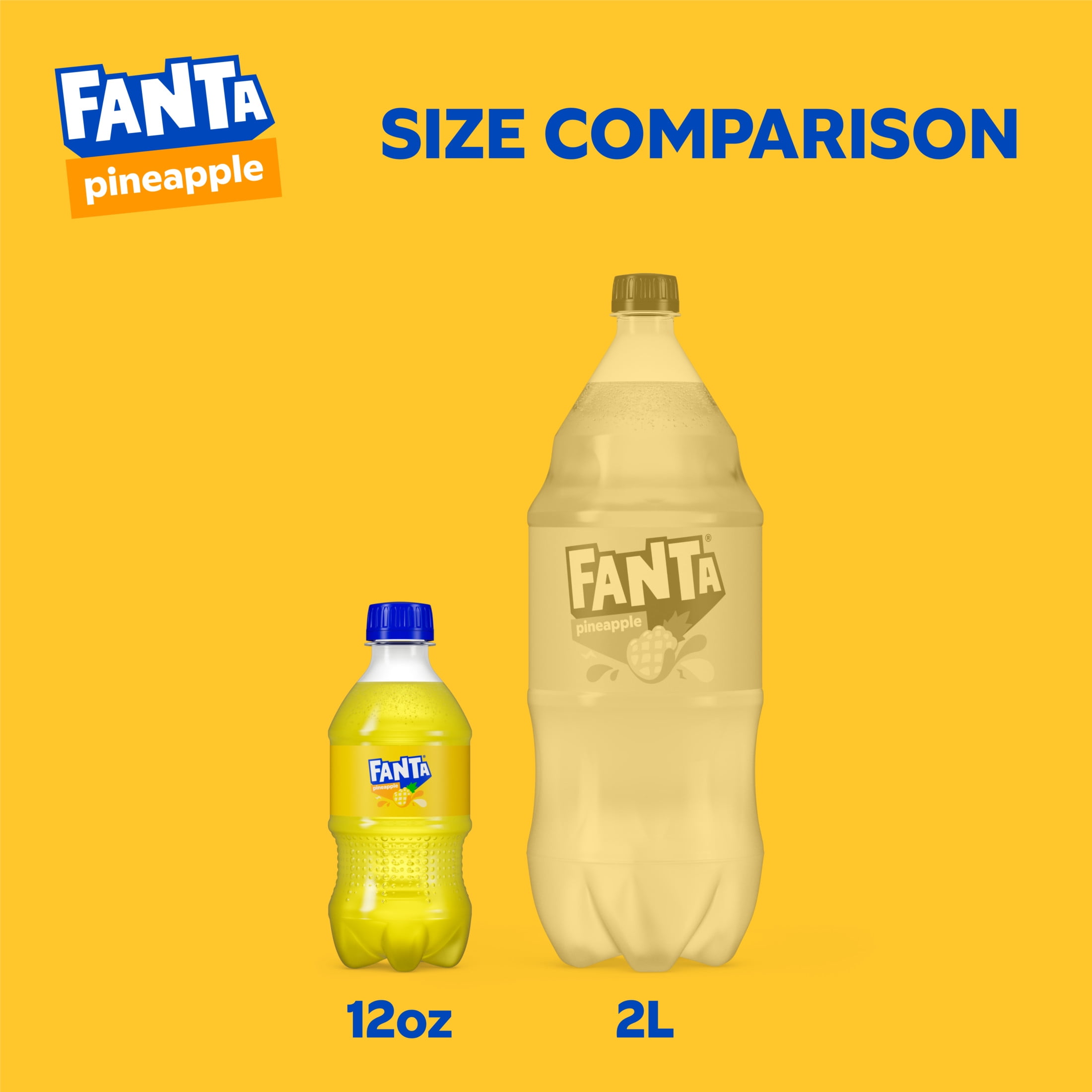 (4 pack) Fanta Pineapple Soda Pop Bottles, 12 fl oz, 6 Pack
