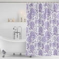 thumbnail image 4 of Purple Flowers Waterproof Fabric Shower Curtain,Botanical Floral Vintage Wildflower Waterproof Fabric Shower Curtain for Bathroom Curtains Bathtubs Hotel Shower Curtains with 12 Hooks Standard 60x72, 4 of 8