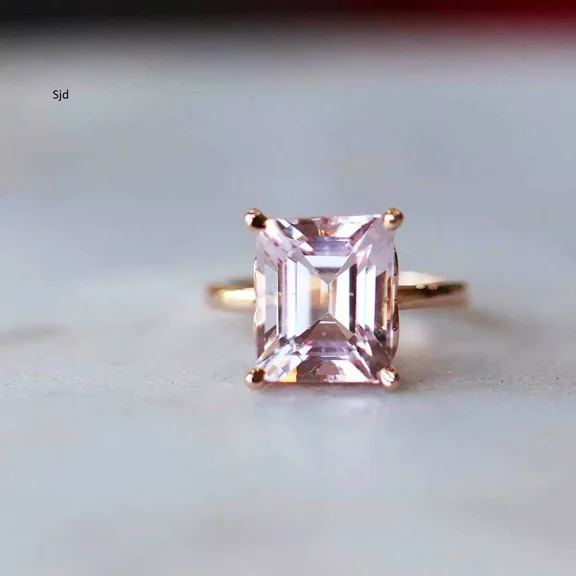 Certified Natural Pink Sapphire Ring 925 Sterling Silver Handmade Engagemant Ring