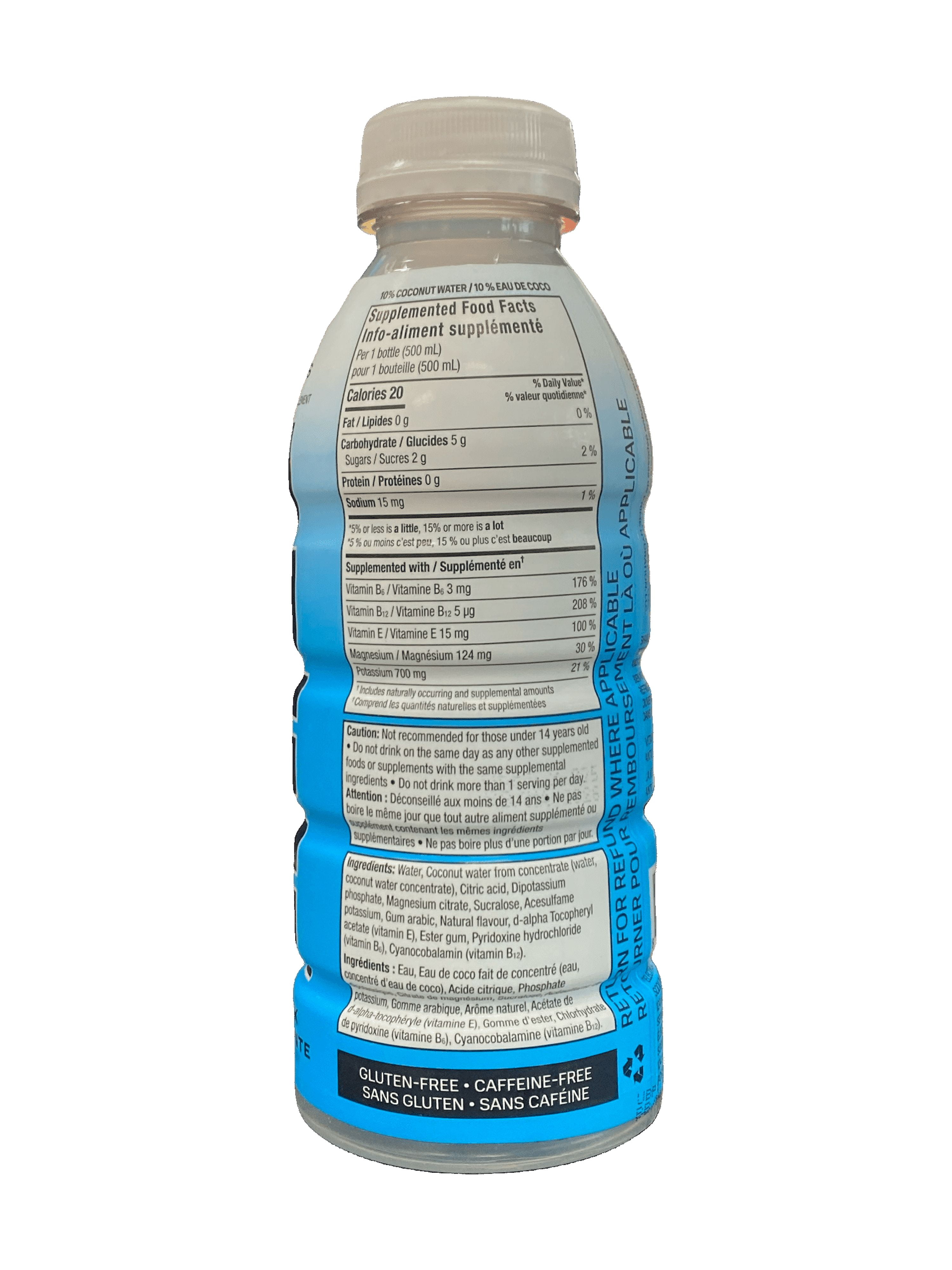 Prime Hydration Berry Freeze 500ml, 10% coconut water, antioxidants, electrolytes