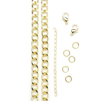 Cousin DIY Large Light Weight Gold Curb Chain, 47.2 in
