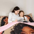 thumbnail image 4 of Castle Fairy Glam Black Woman Full Size Comforter Sets 3-Piece,Makeup Print Bedding Comforter Set,Brown Pink,Grey Reversible,1 Comforter and 2 Pillowcases, 4 of 6