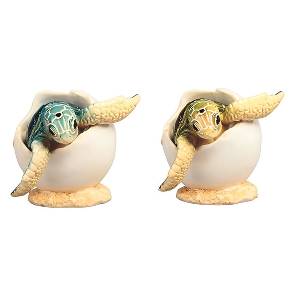 FC Design 3"W Green and Blue Sea Turtle in Egg 2 PC Set Figurine Statue Sculpture Ornament Decoration Home/Room Decor and Unique Gift Ideas for Housewarming, Holidays and Birthdays