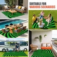 thumbnail image 3 of Green Black Outdoor Rug for Patio/Deck/Porch, Non-Slip Large Area Rug 3 x 5 Ft, Farmhouse Striped Spiral Vortex Abstract Indoor Outdoor Rugs Washable Area Rugs, Reversible Camping Rug Carpet Runner, 3 of 8