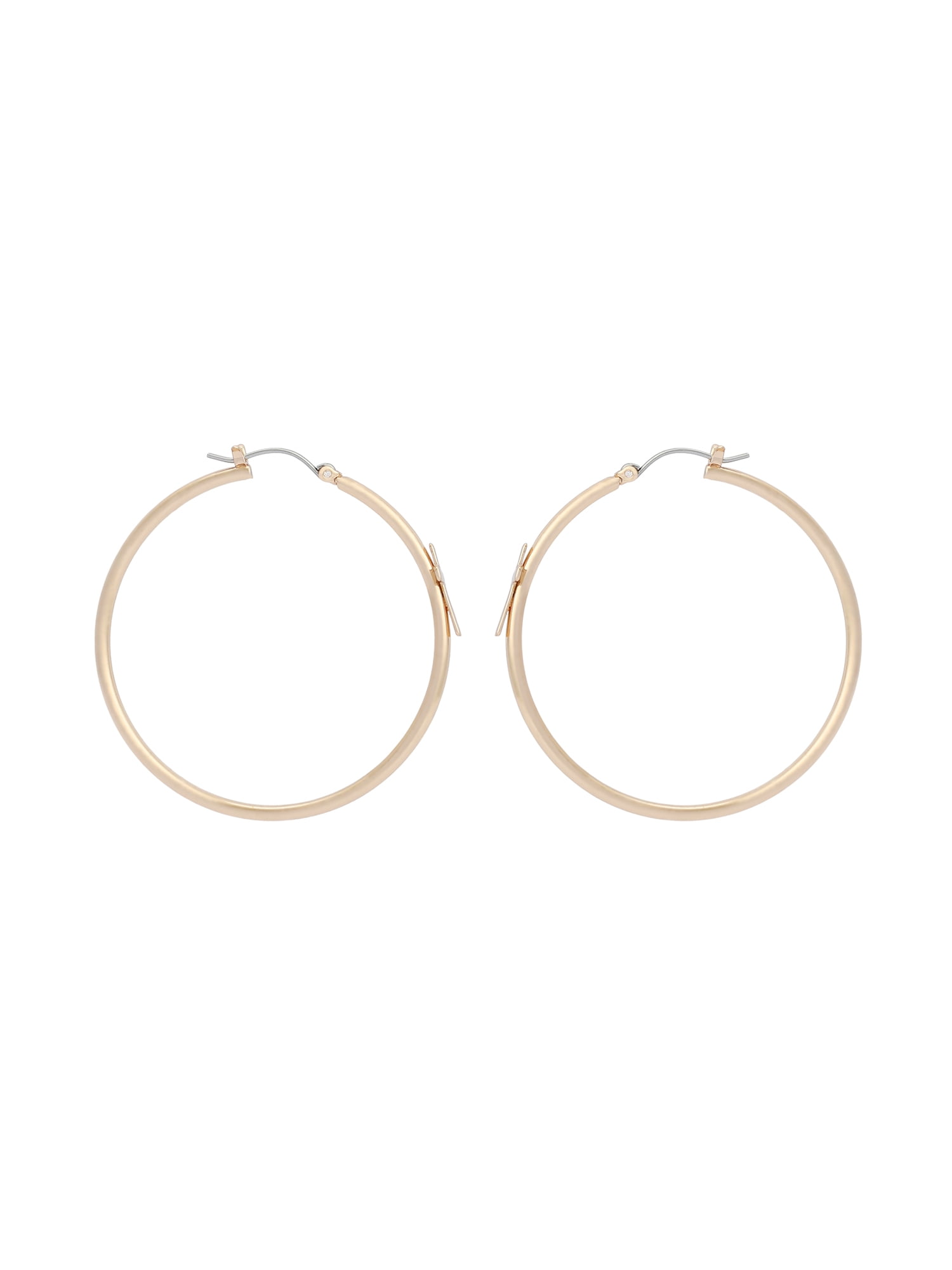 Madden NYC Women's Fashion Gold-Tone Cross Hoop Earrings