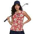 thumbnail image 4 of Yuyamidu Santa Claus Women's Golf Shirts HO-HO-HO Sleeveless 1/4 Zip V-Neck Tennis Hiking Shirt Red Christmas Athletic Shirt Blouses Size XL, 4 of 8
