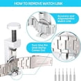 thumbnail image 4 of Watch Repair Tool Kit 147 PCS Professional Spring Bar Watch Band Link Pin Tools Set,Watch Repair Kit with Carrying Case,Band, Strap, Link Pin, Spring Bar, Back Remover & Replacement, 4 of 11