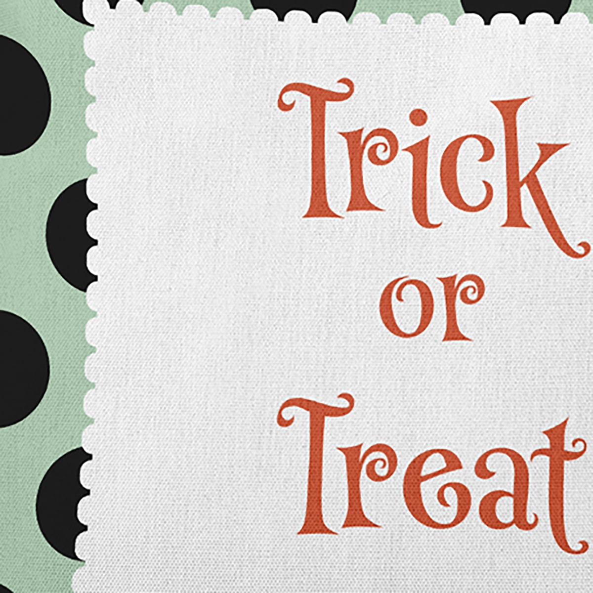 16" x 16" Simply Daisy Halloween Trick or Treat Dots Polyester Indoor/Outdoor Pillow, Mint Green Qty 1
