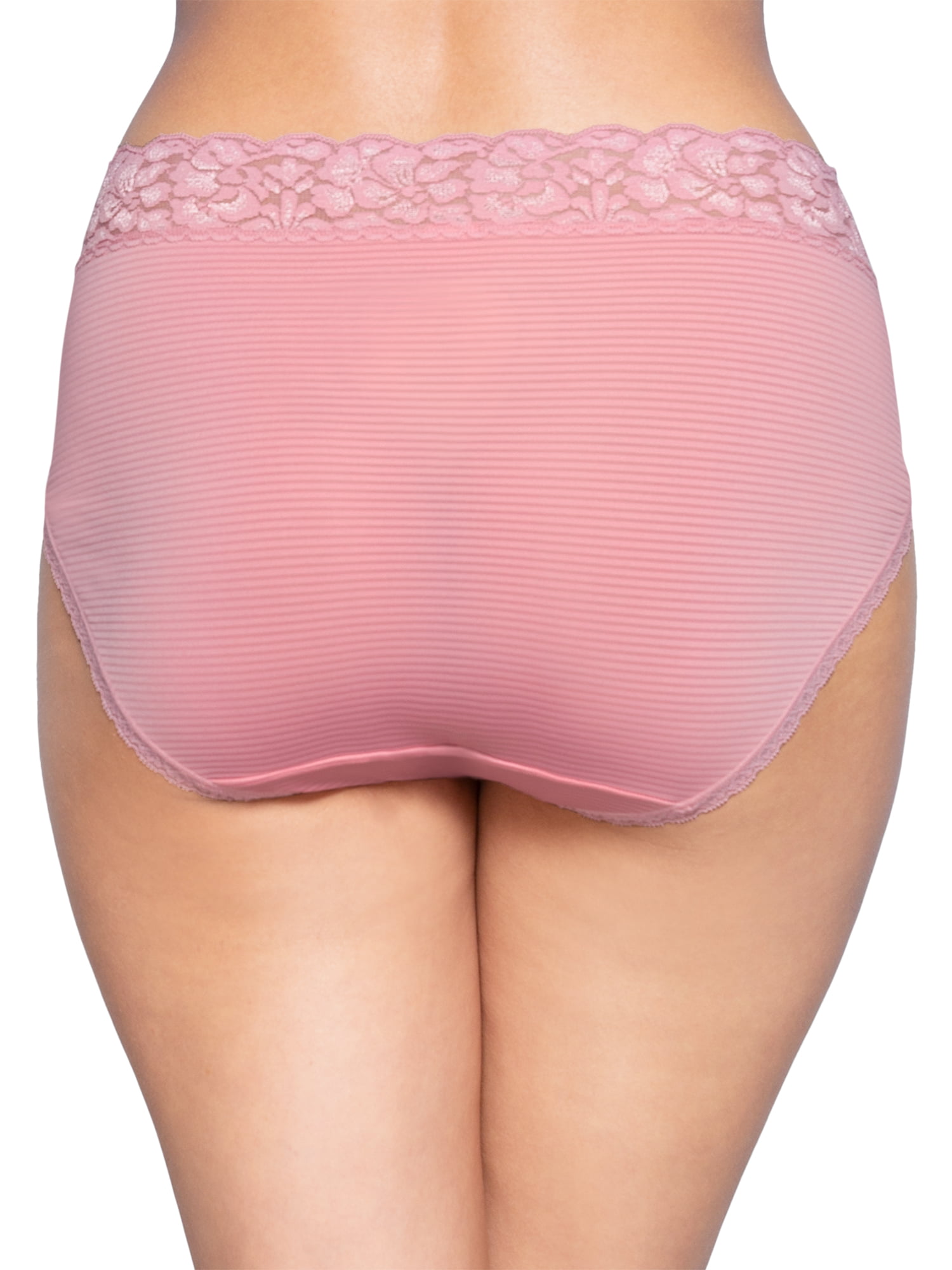 Women's Vanity Fair 13280 Flattering Lace Ultimate Comfort Hi-Cut Panty  (Seaside Mist Stripe 8) 