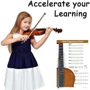 QMG Viola Fingering Chart with Color-Coded Notes, Viola Scales Techniques Suitable for All Levels, Made in the USA