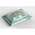 thumbnail image 2 of Ambesonne Floral Pillow Sham 2 Pack, with Flowers, 30"x20", Pale Blue Teal Red, 2 of 3