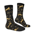 thumbnail image 2 of Goofa Christmas Gold Deers1 Printed Men's Crew Socks, Soft Durable Breathable Moisture-Wicking with Odor Control Cotton socks, 2 of 9