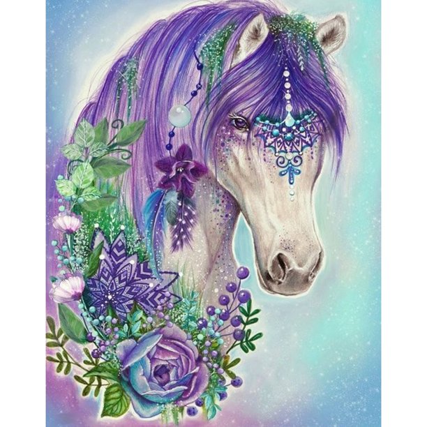 Suculentas Caballo 5D DIY Diamante Pintura Rhinestone Taladro Redondo Completo (B4661) Tmvgtek Oficina Multiescena Multifunción