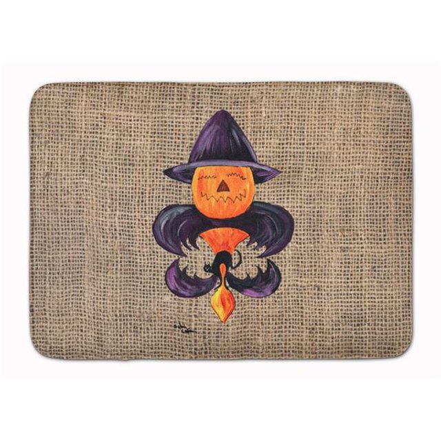 Halloween Citrouille Fleur de Lis Machine Lavable Mémoire Mousse Tapis