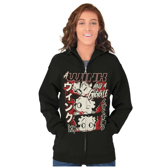 Betty Boop A Wink And A Giggle Zip Hoodie Sweatshirt Women Brisco Brands S