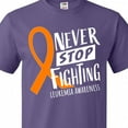 thumbnail image 4 of Inktastic Never Stop Fighting Leukemia Awareness Orange Ribbon T-Shirt, 4 of 5