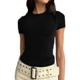 thumbnail image 4 of Womens 3 Piece Short Womens Mock Neck Long Sleeve Thermal Shirts Sleeve Shirts Basic Going Mock Neck Long Sleeve Tops for Women Out Tops Slim Fit Fall Tees for Women Crop Tops, 4 of 8