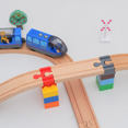 thumbnail image 4 of 5/10pcs Universal Wooden Tracks Connectors Accessories Big Size Blocks Connection Adapters fit for Brand Train Tracks Brown, 4 of 5