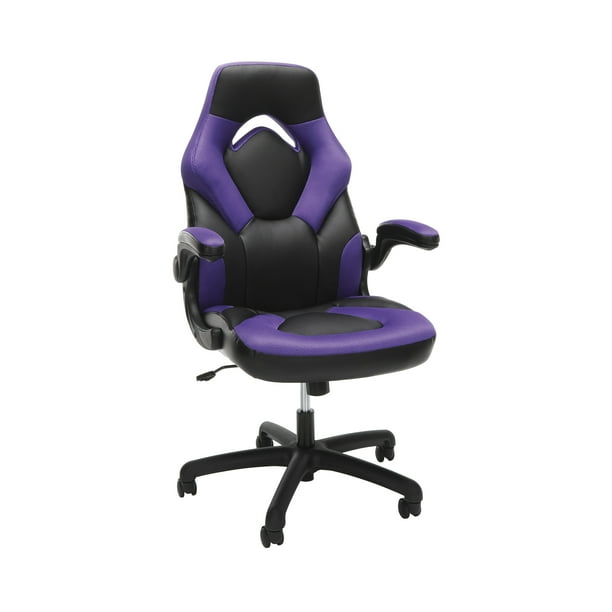 OFM Essentials Collection Racing Style Bonded Leather Gaming Chair, in Purple (ESS-3085-PUR)