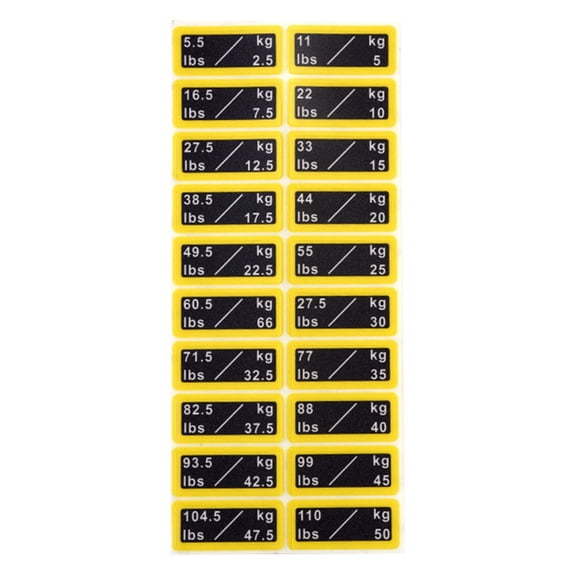 Fitness Equipment Weight Stickers Gym Weight Stack Labels Number Stickers 2.5-50Kg