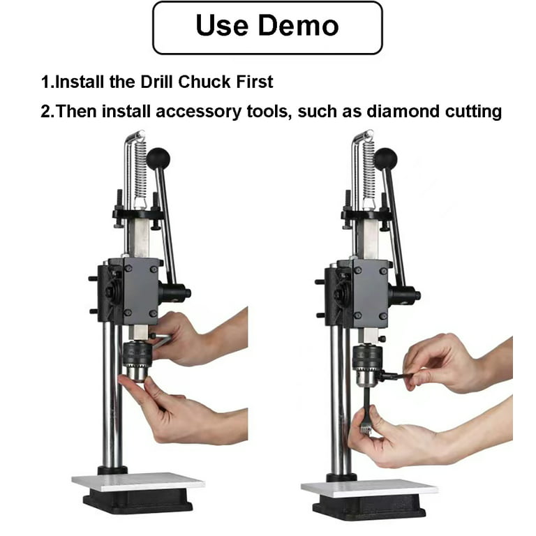 WANLECY Leather Punching Machine, Manual Hole Punching Stamping Press Puncher Punch Tool for Leather DIY Craft (More with Scale Plate+ PP Plate)