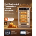 thumbnail image 2 of VEVOR Commercial Food Warmer Display, 4-Tier Pizza Warmer with Rotary Steam Heating for 14 in Pizza, 86℉~185℉ Temperature Control and Temp Display, 25W Oven Light, 2 of 9