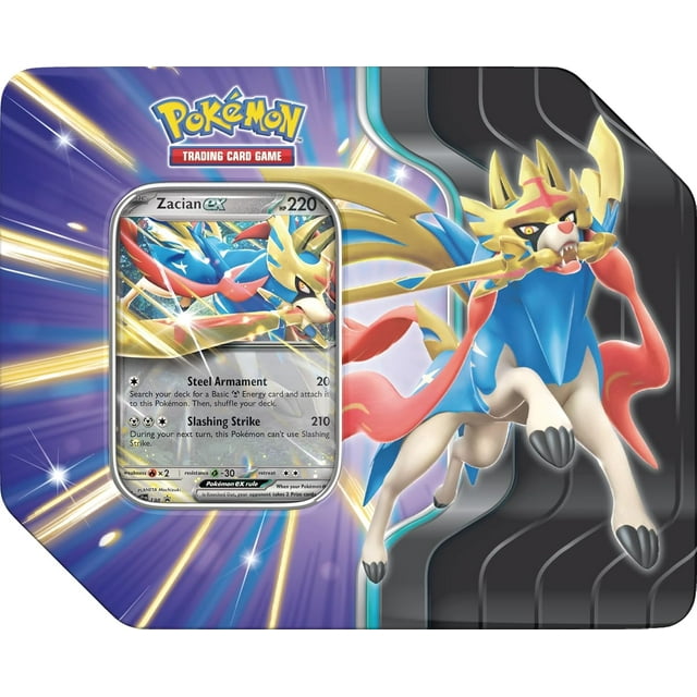 Pokemon TCG: Slashing Legends Tin - Zacian ex - 5 Packs, Promo Card